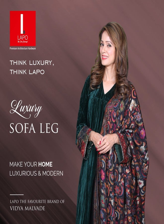 LAPO 4 Pack Heavy Duty Stainless Steel 4 inch Sofa Legs for Furniture Fitting | Sofa Hardware Leg | Cone Shape Sofa Leg (Black Finish) Pack of 4 pcs - Image 2